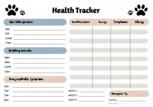 English Bulldog Health Tracker Template for Skin Fold and...